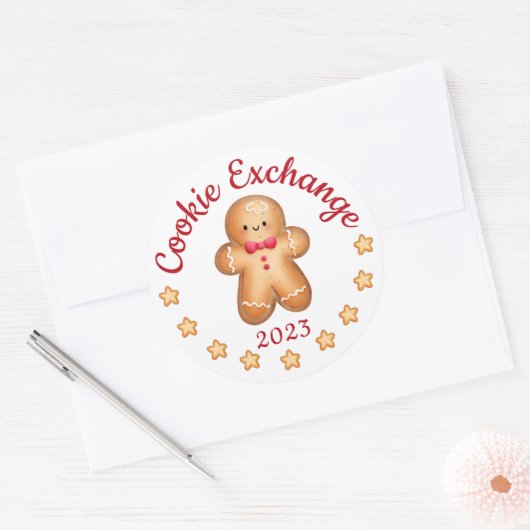 Prettig kerstfeest Schattige kerstkrans man Ronde Sticker (Envelop)