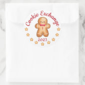 Prettig kerstfeest Schattige kerstkrans man Ronde Sticker (Tas)