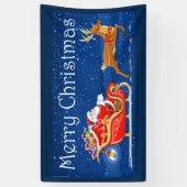 Prettig kerstfeest Schattige Kerstman Cartoon Spandoek (Verticaal)