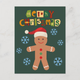 Prettig kerstfeest Schattige kerstman van peperkoe Feestdagenkaart