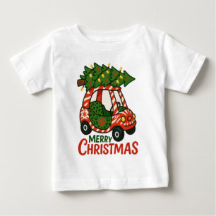 Prettig kerstfeest Schattige Kinderen Auto Kerstbo