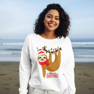 Prettig kerstfeest, schattige luiaard liefhebber k t-shirt