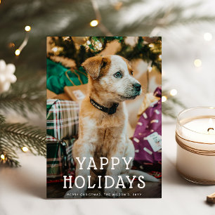 Prettig kerstfeest Schattige puppy-hond Kerstmis Feestdagenkaart
