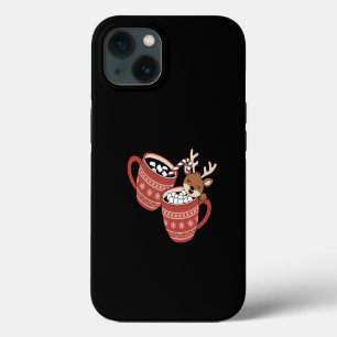 Prettig kerstfeest Schattige Rendier Familie Kerst iPhone 13 Hoesje