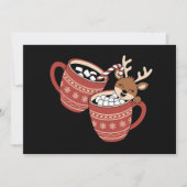 Prettig kerstfeest Schattige rendierfamilie Kerstm Feestdagenkaart (Voorkant)