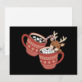 Prettig kerstfeest Schattige rendierfamilie Kerstm Feestdagenkaart (Voorkant / Achterkant)