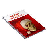 Prettig kerstfeest. Schedel met kerstmuts Notitieboek (Rechterzijde)