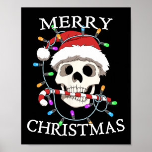 Prettig kerstfeest Schedel Skelet Mannen Vrouwen  Poster