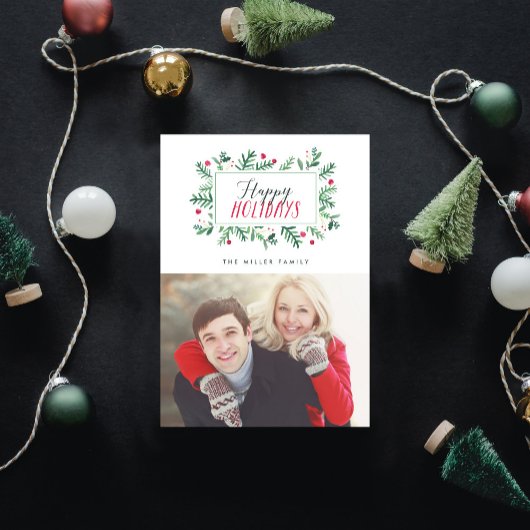 Prettig Kerstfeest Schilderkunst Botanicals Feestdagenkaart
