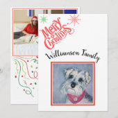 Prettig kerstfeest Schnauzer Feestdagenkaart (Voorkant / Achterkant)