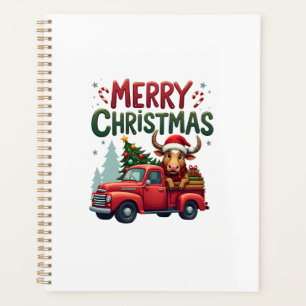 Prettig kerstfeest Schotse Hoogland Koe Xmas Boerd Planner