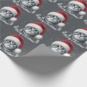 Prettig kerstfeest Schotse vouwkat, Xmas Kerstman Cadeaupapier (Hoek)