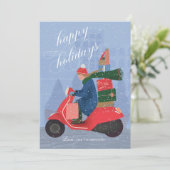 Prettig kerstfeest Scooter Niet-foto kerstkaart (Staand voorkant)