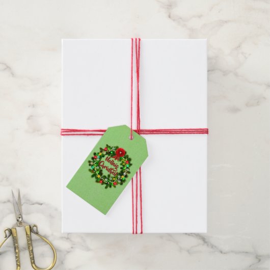 Prettig Kerstfeest Scottish Kerstmis Cadeaulabel (Met Touw)