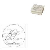 Prettig kerstfeest Script Eenvoudige Liefde Rubberstempel (Gestempeld)