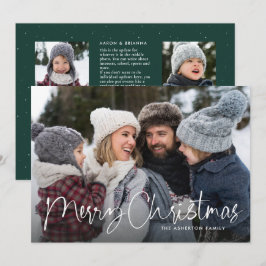 Prettig kerstfeest script familie nieuwsbrief groe feestdagenkaart