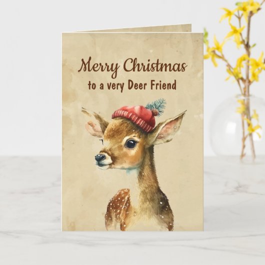 Prettig Kerstfeest Seer Hertenvriend  Kaart (Gele Bloem)