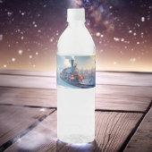 Prettig kerstfeest Sfeervol Kerstcadeau Ontwerp Waterfles Etiket