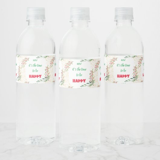 Prettig kerstfeest Sfeervol Kerstcadeau-ontwerp Waterfles Etiket (Flessen)