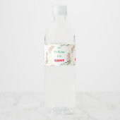 Prettig kerstfeest Sfeervol Kerstcadeau-ontwerp Waterfles Etiket (Voorkant)