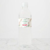 Prettig kerstfeest Sfeervol Kerstcadeau-ontwerp Waterfles Etiket (Achterkant)