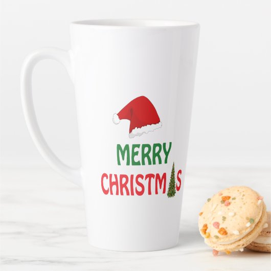 Prettig kerstfeest Sfeervolle Kerstcadeau Ontwerp Latte Mok (In situ)