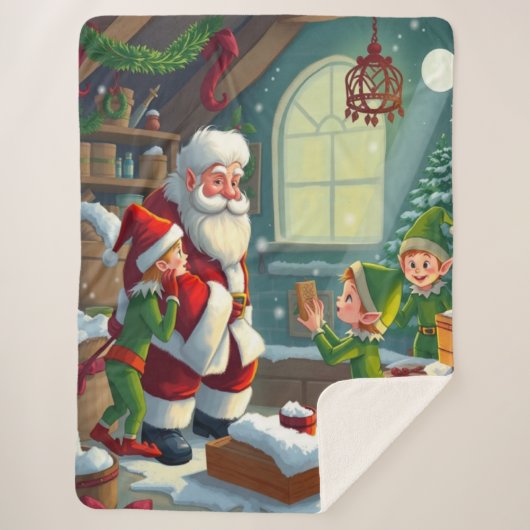 Prettig kerstfeest  sherpa deken (Voorkant)