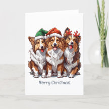 Prettig kerstfeest Shetland Sheepdogs