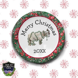 Prettig kerstfeest Shetlandpony borden Papieren Bordje