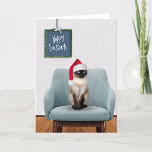 Prettig kerstfeest Siamees kat  Feestdagen Kaart