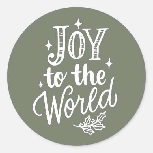 Prettig kerstfeest sierletters taupe groen kerstmi ronde sticker (Voorkant)