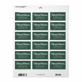 Prettig kerstfeest simpele groene retouradres etiket (Full Sheet)