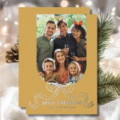 Prettig kerstfeest Simple Modern Coquette Boog Fot Folie Feestdagenkaart