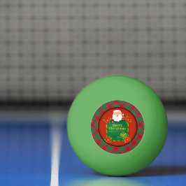 Prettig kerstfeest Sint Kerstman Tartan Plaid Pingpongbal
