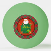 Prettig kerstfeest Sint Kerstman Tartan Plaid Pingpongbal (Achterkant)