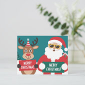 Prettig kerstfeest sint klaas feestdagenkaart (Staand voorkant)