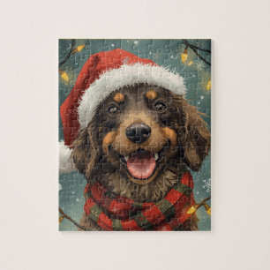 Prettig kerstfeest Sint Pootjes Hond Puzzle Legpuzzel