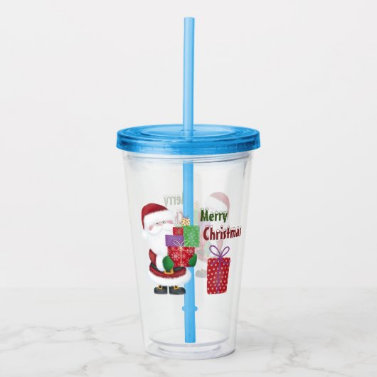 Prettig kerstfeest Sinterklaas Acryl Drinkbeker (Voorkant)