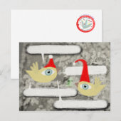 Prettig kerstfeest Sinterklaas december vogel kers Feestdagenkaart (Voorkant / Achterkant)