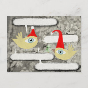 Prettig kerstfeest Sinterklaas december vogel kers Feestdagenkaart