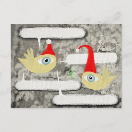Prettig kerstfeest Sinterklaas december vogel kers Feestdagenkaart (Voorkant)