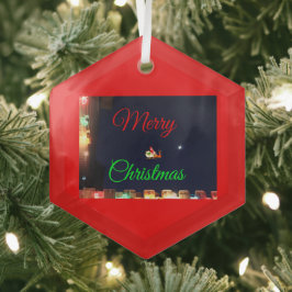 Prettig kerstfeest Sinterklaas en Rudolph Glas Ornament