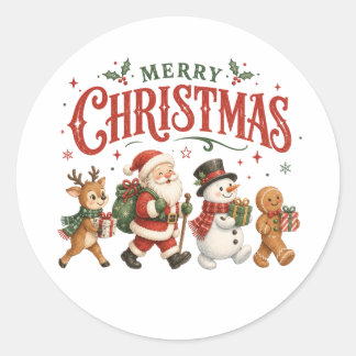 Prettig kerstfeest Sinterklaas en vrienden Ronde Sticker