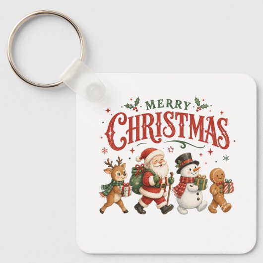 Prettig kerstfeest Sinterklaas en vrienden Sleutelhanger (Voorkant)