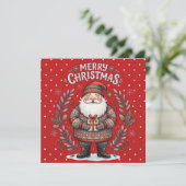 Prettig kerstfeest Sinterklaas Feestdagenkaart (Staand voorkant)