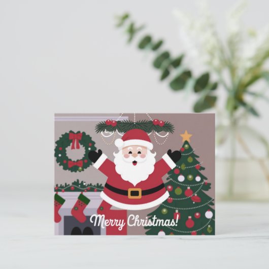 Prettig kerstfeest Sinterklaas Feestdagenkaart (Staand voorkant)