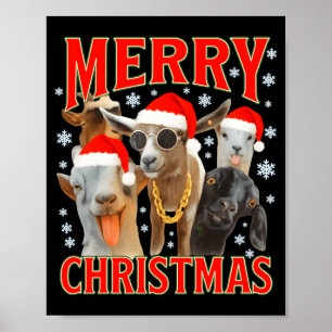 Prettig kerstfeest Sinterklaas geit Funny Xmas gei Poster