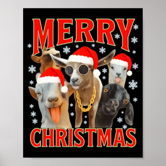 Prettig kerstfeest Sinterklaas geit Funny Xmas gei Poster (Voorkant)