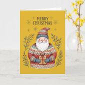 Prettig kerstfeest Sinterklaas Kaart (Gele Bloem)