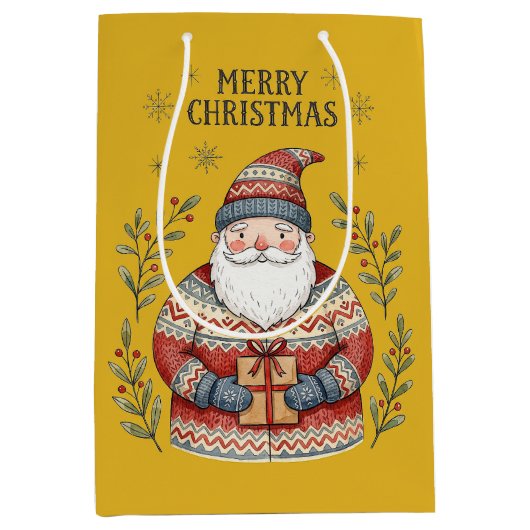 Prettig kerstfeest Sinterklaas Medium Cadeauzakje (Voorkant)
